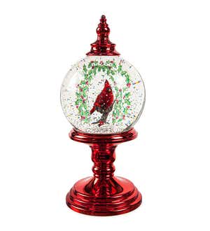 Lighted Cardinal Water Globe