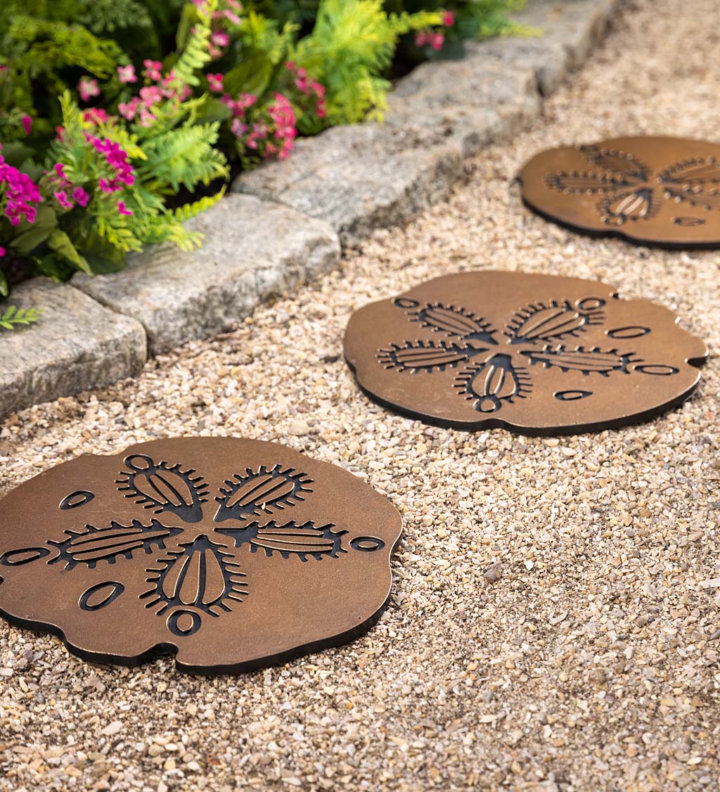 Rubber Sand Dollar Stepping Stones, Set of 3