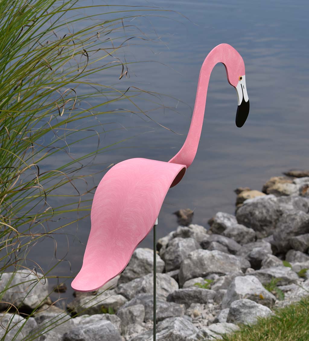 Pink Dancing Flamingo Sculpture