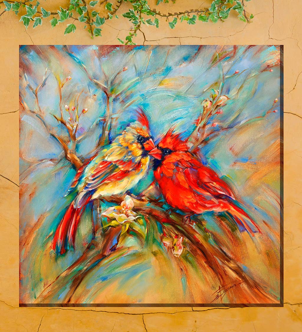 Spring Cardinals Indoor/Outdoor Canvas Wall Art