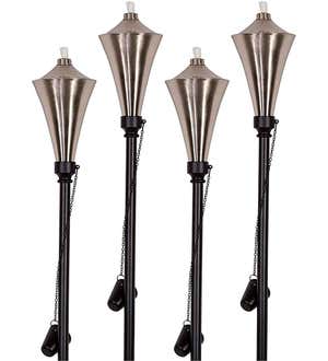 4-in-1 Garden Torches, Set of 4