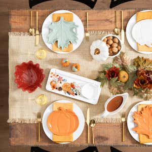 Fall Leaves Dinner Table Napkins 6 Set