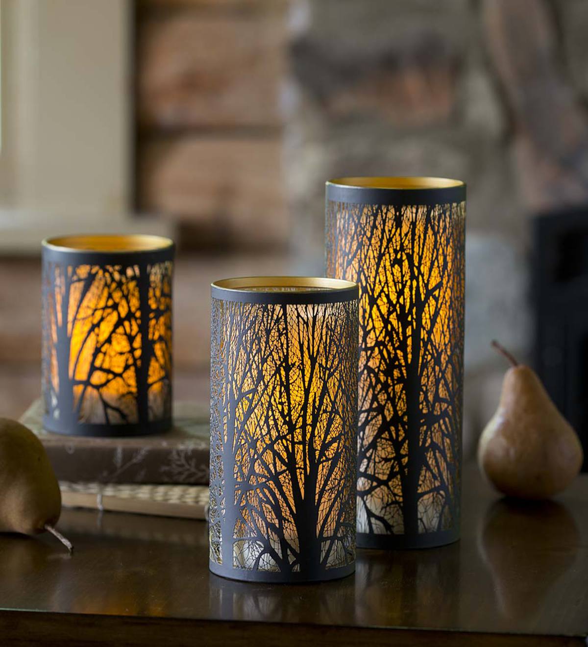 Laser Cut LED Candles with Tree Design