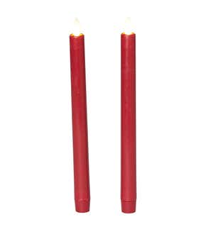 Flameless LED Taper Candles, Set of 2 - White