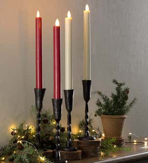 Flameless LED Taper Candle Pair with Auto Timer