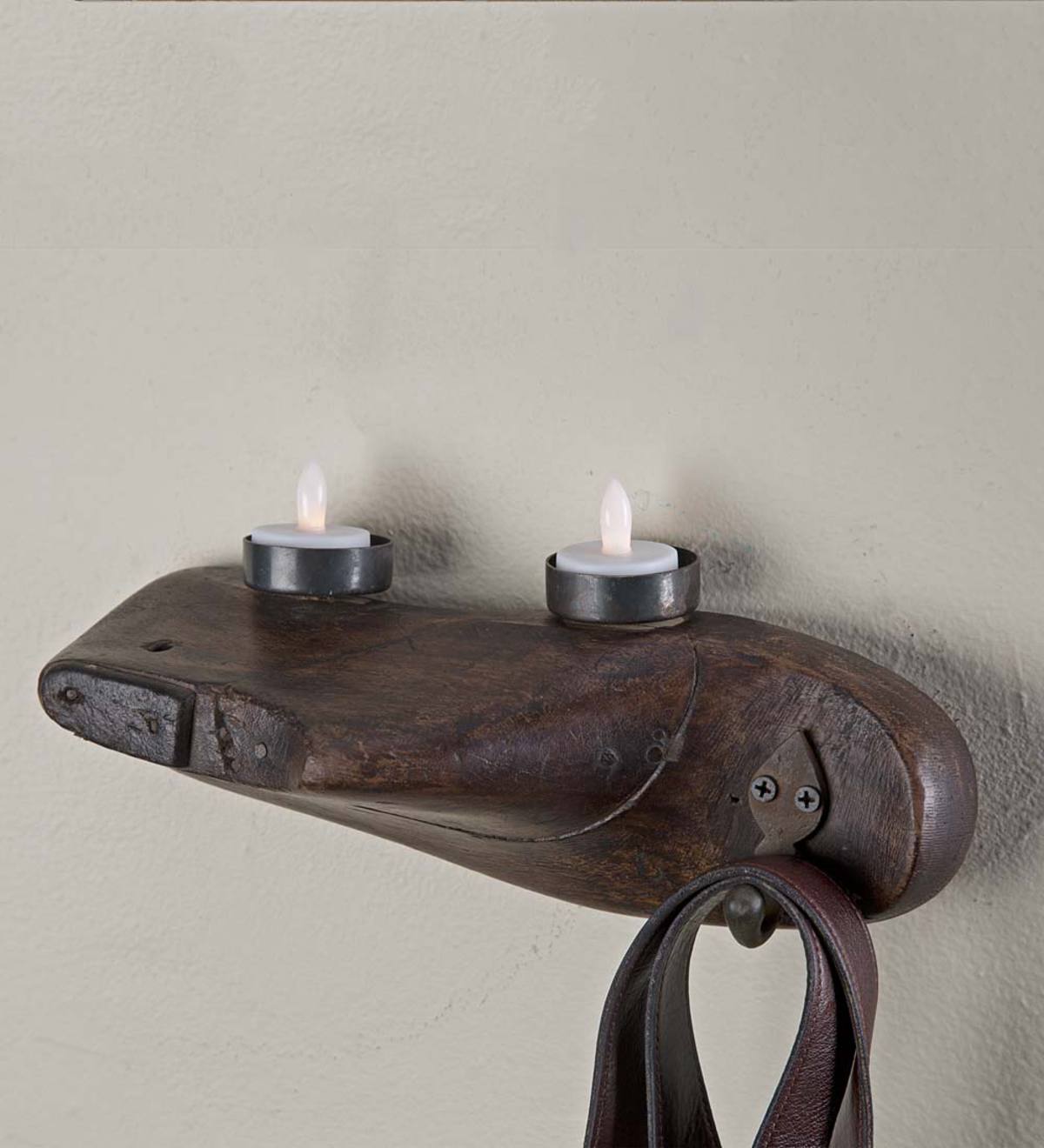 Wooden Shoe Candle Holder