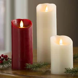 LED Pillar Candle with Flicker Flame and Auto-Timer