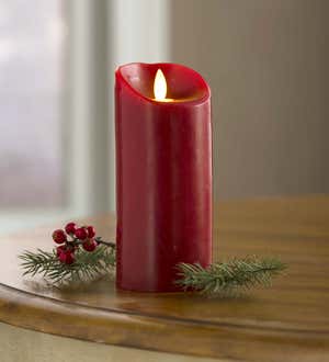 LED Pillar Candle with Flicker Flame and Auto-Timer, 7"H