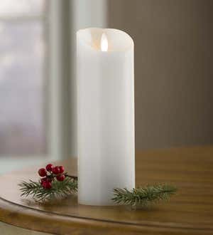 LED Pillar Candle with Flicker Flame and Auto-Timer, 9"H