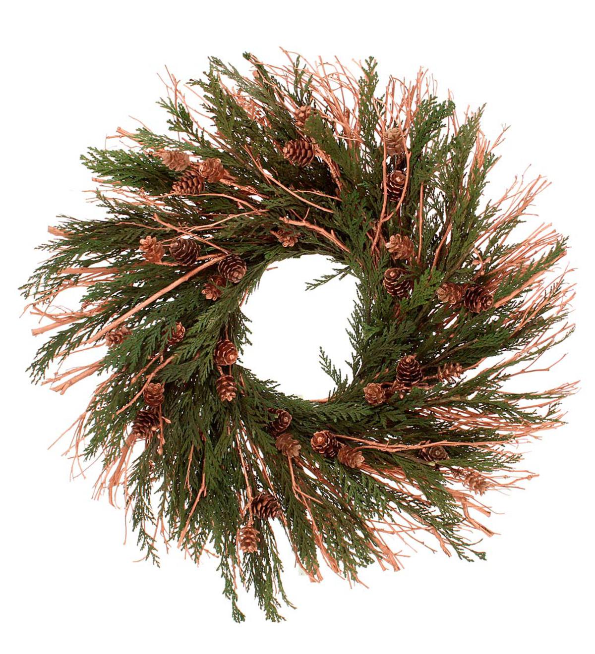 Handcrafted Cedar Pine Cone Wreath