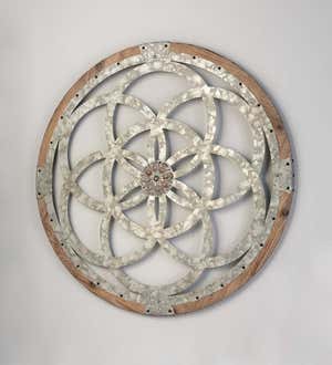 Metal And Wood Medallion Wall Art