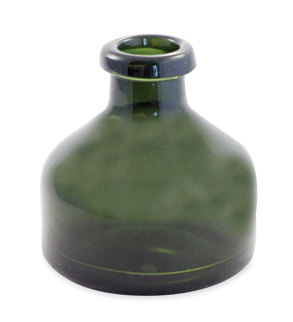 Small Recycled Green Glass Apothecary Vase
