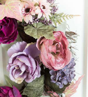 Romantic Rose and Hydrangea Floral Wreath