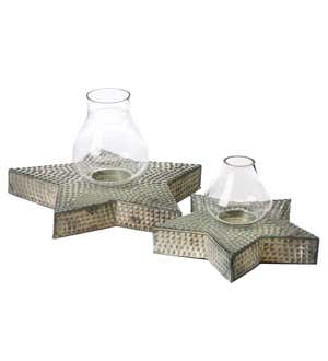 Metal Star Votive Candle Holders, Set of 2