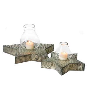 Metal Star Votive Candle Holders, Set of 2