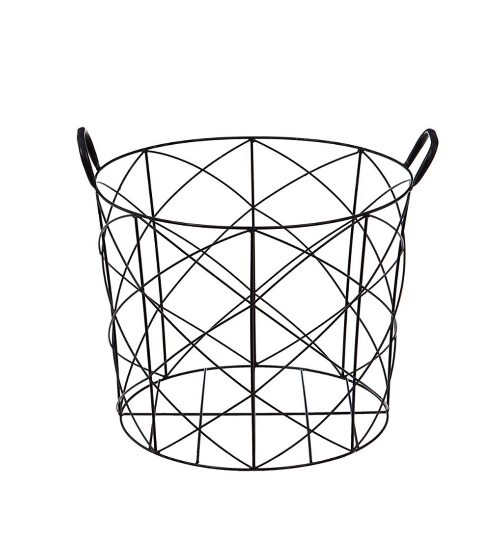 Metal Open-Weave Storage Basket with Handles