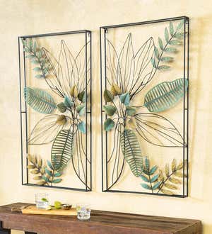 3D Metal Outdoor Botanical Fern Wall Art, Right Facing