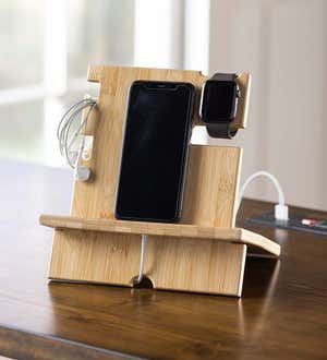 Wood Accessory Desk Organizer For Electronics