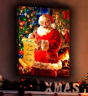 Personalized Illuminated Santa's List Wall Art Canvas