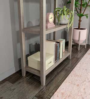 Farmhouse Three-Shelf Tall Bookcase Storage Rack