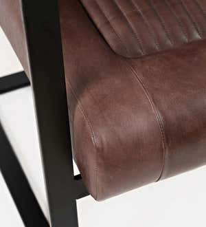 Wayne Leather and Steel Accent Chair - Dark Sienna