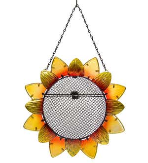 Glass Sunflower Hanging Mesh Bird Feeder