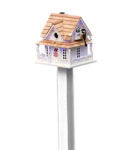 Americana Lighted Birdhouse and Pole