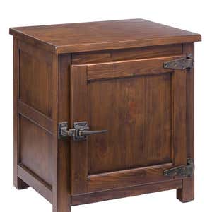 Portland Ice Box Wood Storage Side Table with Replica Hardware - Walnut