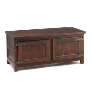 Portland Ice Box Wood Coffee Table/Bench with Replica Hardware - Walnut