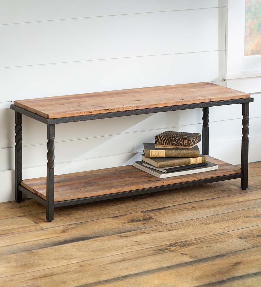 Deep Creek Bench/Table with Metal Frame and Rustic Wood