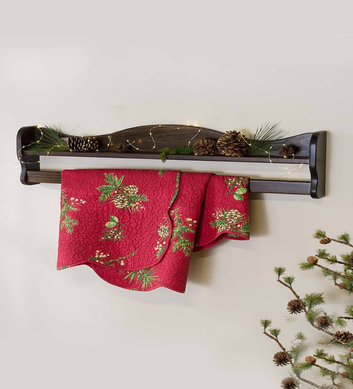  Wall Quilt Hanger with Shelf : Home & Kitchen