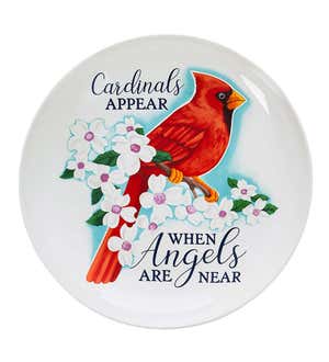 Ceramic Cardinal Loved One Memorial Birdbath