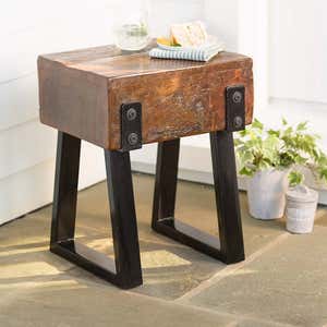 Richland Indoor/Outdoor Reclaimed Wood Stool/Side Table