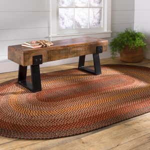 USA-Made Wool Braided Virginia Rug, 5' x 8'