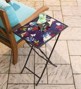 Tempered Glass Folding Tray Table