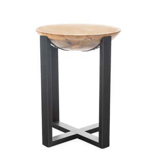 Denver Wood Accent Table with Metal Base