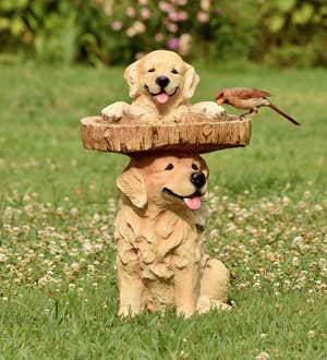 Playful Puppies Birdbath