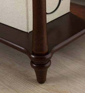 Camden Side Table with Charging Station – Dark Cherry