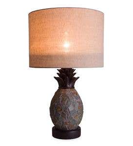 Indoor/Outdoor Slate Pineapple Table Lamp