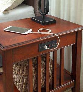 Mission Nightstand With Built-In Charging Station