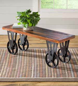 Allegheny Reclaimed Wood Coffee Table with Wheels