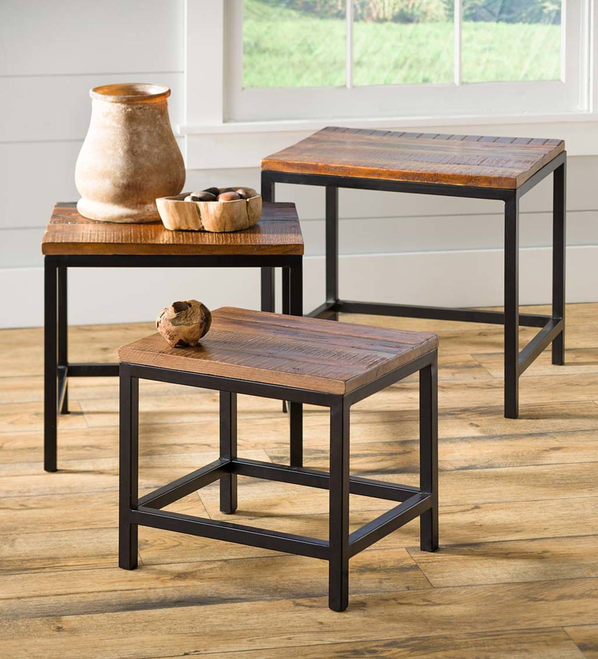 Allegheny Reclaimed Wood Nesting Tables, Set of 3