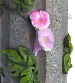 Bunny Birdbath with Flowers and Vines