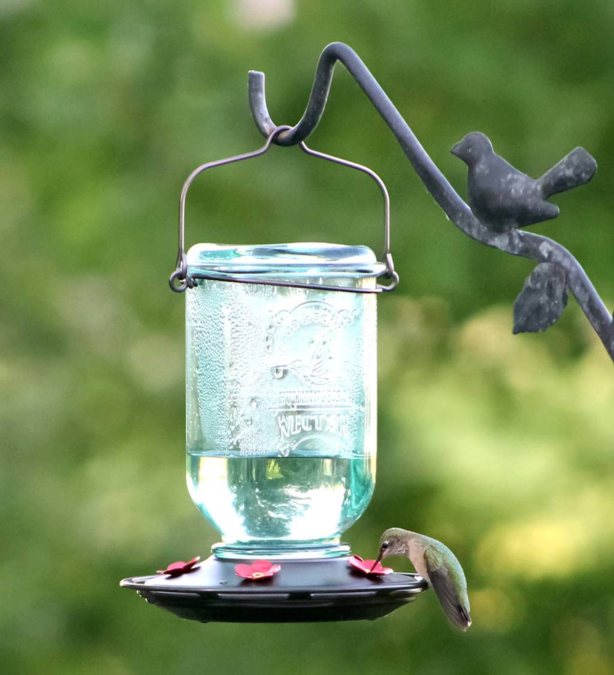 25-Ounce Vintage-Style Hanging Mason Jar Hummingbird Feeder