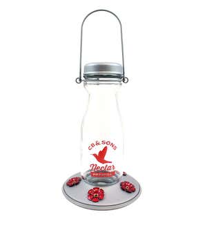 Vintage Milk-Bottle Style 18-Ounce Jersey Hummingbird Feeder