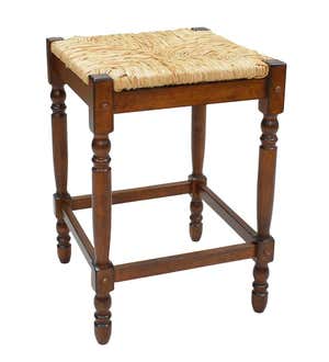 24"-High Counter Stool with Handwoven Rush Seat
