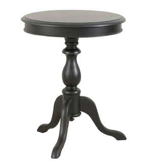 Pedestal-Based Wooden Accent Table