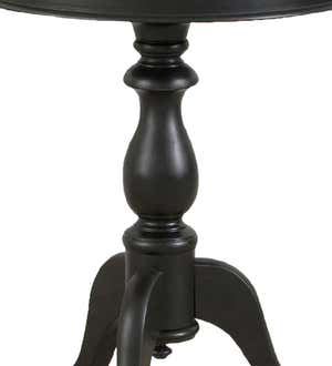 Pedestal-Based Wooden Accent Table