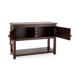 Portland Ice Box Storage Console Table with Replica Hardware