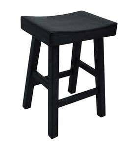 25" Wood Saddle Counter Stool